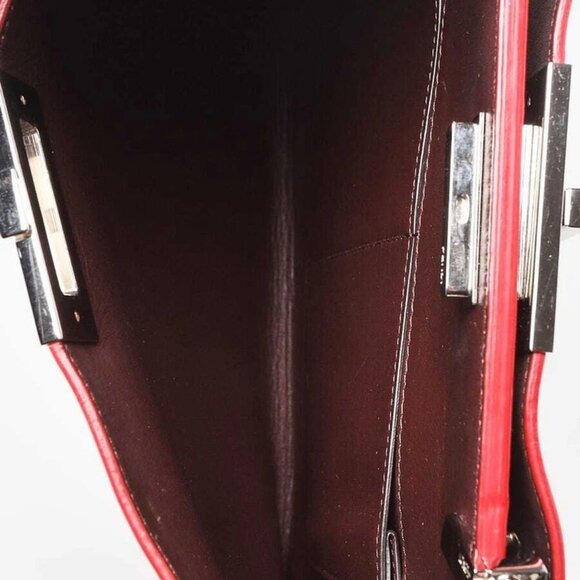 Fendi Light Pink/Brown Pebbled Leather Peekaboo Pochette Crossbody Bag - Picture 11 of 12